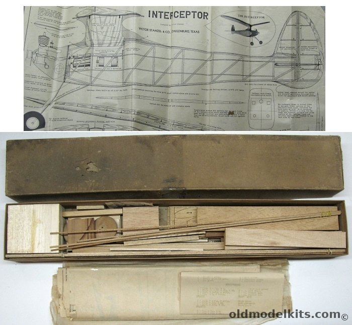 Victor Stanzel & Co Interceptor 50 Inch Wingspan Free Flight Airplane plastic model kit